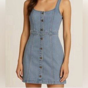 Michael Kors Women’s Button- Down Blue Denim Mini Dress